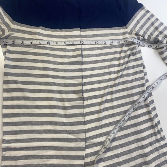 Lacoste Blue On Top White & Grey Striped Long Sleeve Viscose/Rayon Dress NWOT 8 - Picture 13 of 14